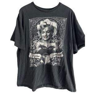 Andre de Dienes Black Graphic Tee Shirt with Marilyn Monroe XL